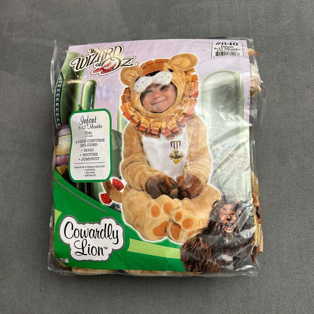 The Wizard of Oz Cowardly Lion Infant Costume 6-12 Months Jumpsuit Hood Booties